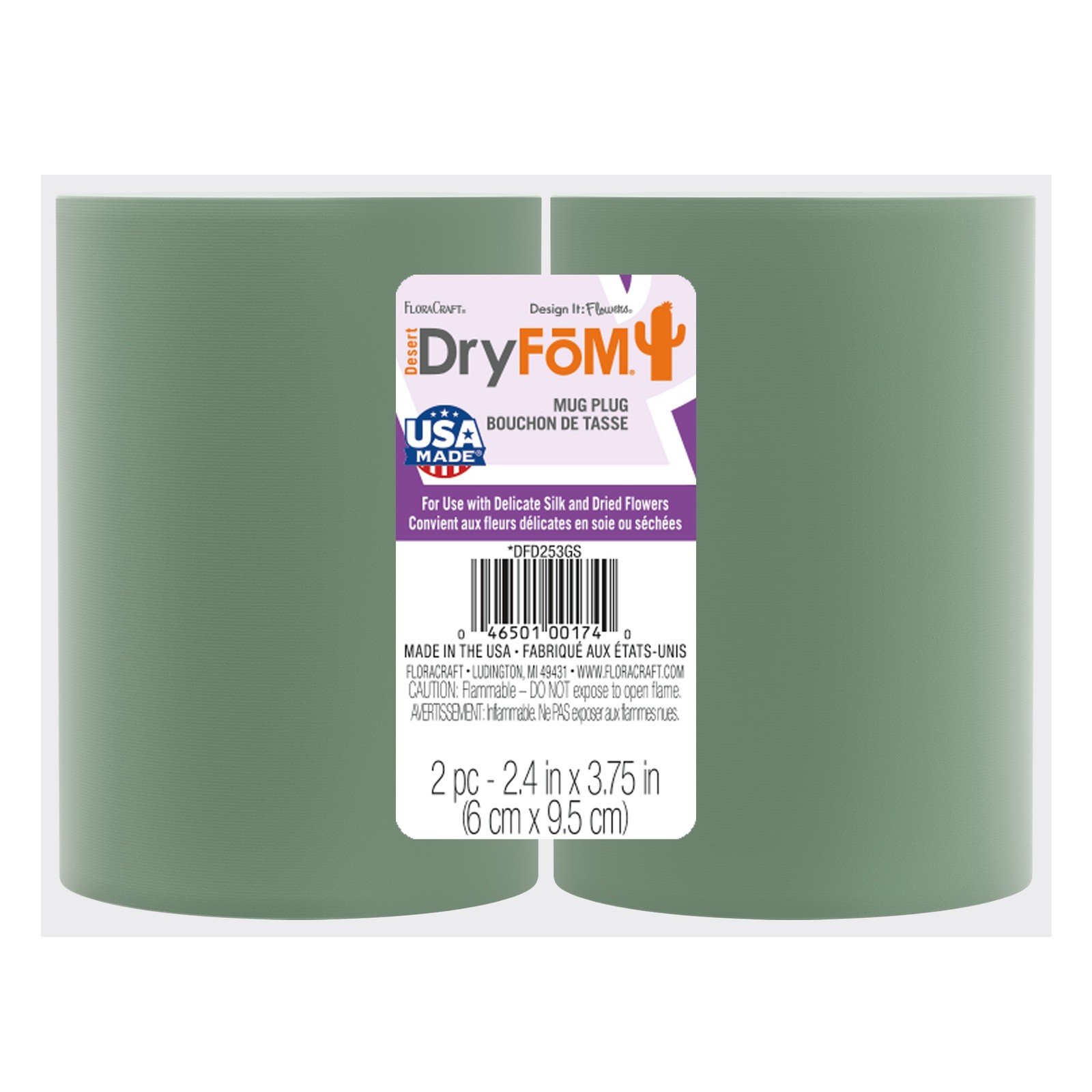 FloraCraft DryFoM Mug Plug 2/Pkg-3.75"X2.4"