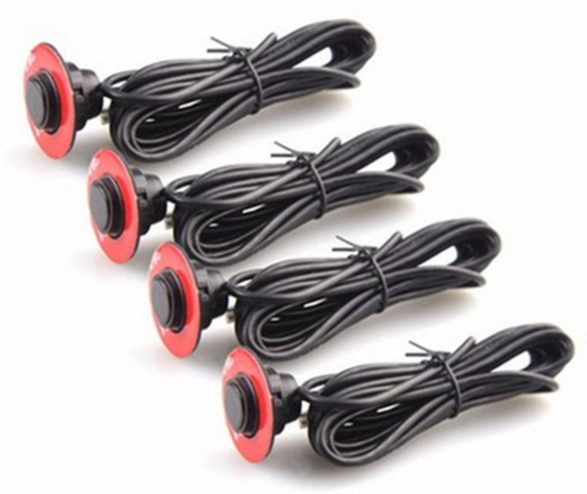 Car Reverse Backup Radar Sound Alarm System Kit Flat 4 Parking Sensor Adjustable