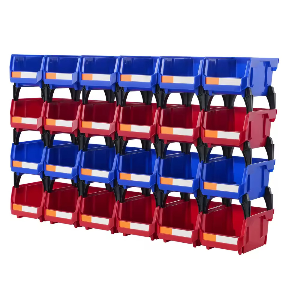 24PCS Stackable Storage Bins Organizer Shelf Garage Parts Container 5x4x3"