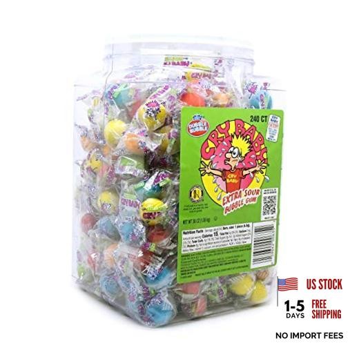 Cry Baby Extra Sour Gum, 240-Count Jar 240 Count (Pack of 1)