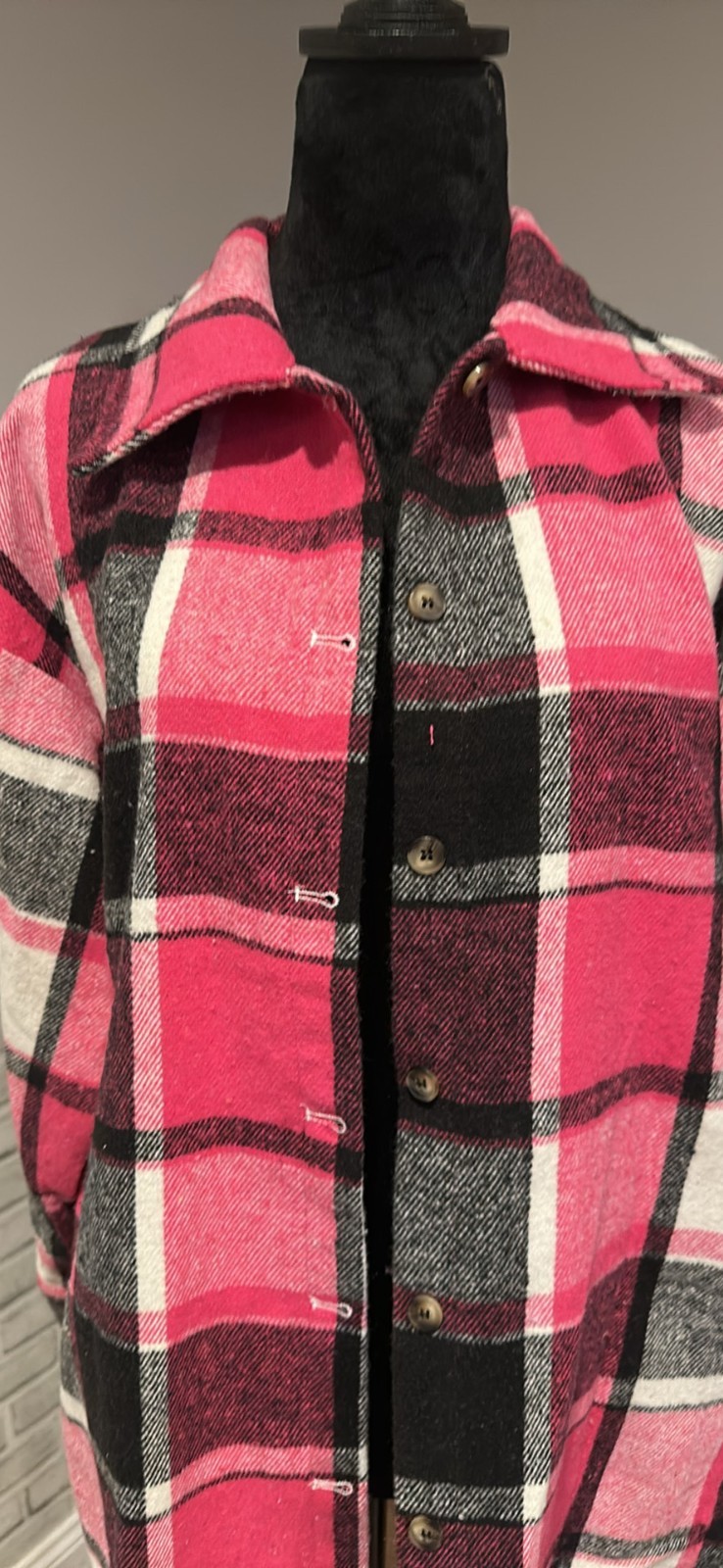 Grateful Dead Band Tee Pink and Black Flannel (L)