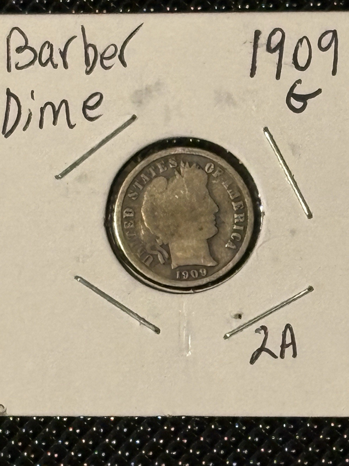 1909 Barber Dime Item-2A