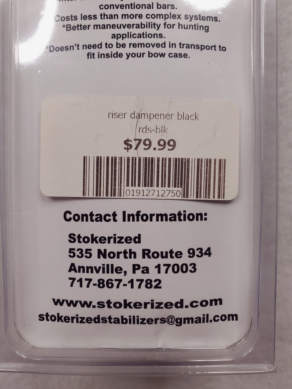 STOKERIZED ARCHERY RDS Riser Dampener Stack Black Compound Bow Stabilizer