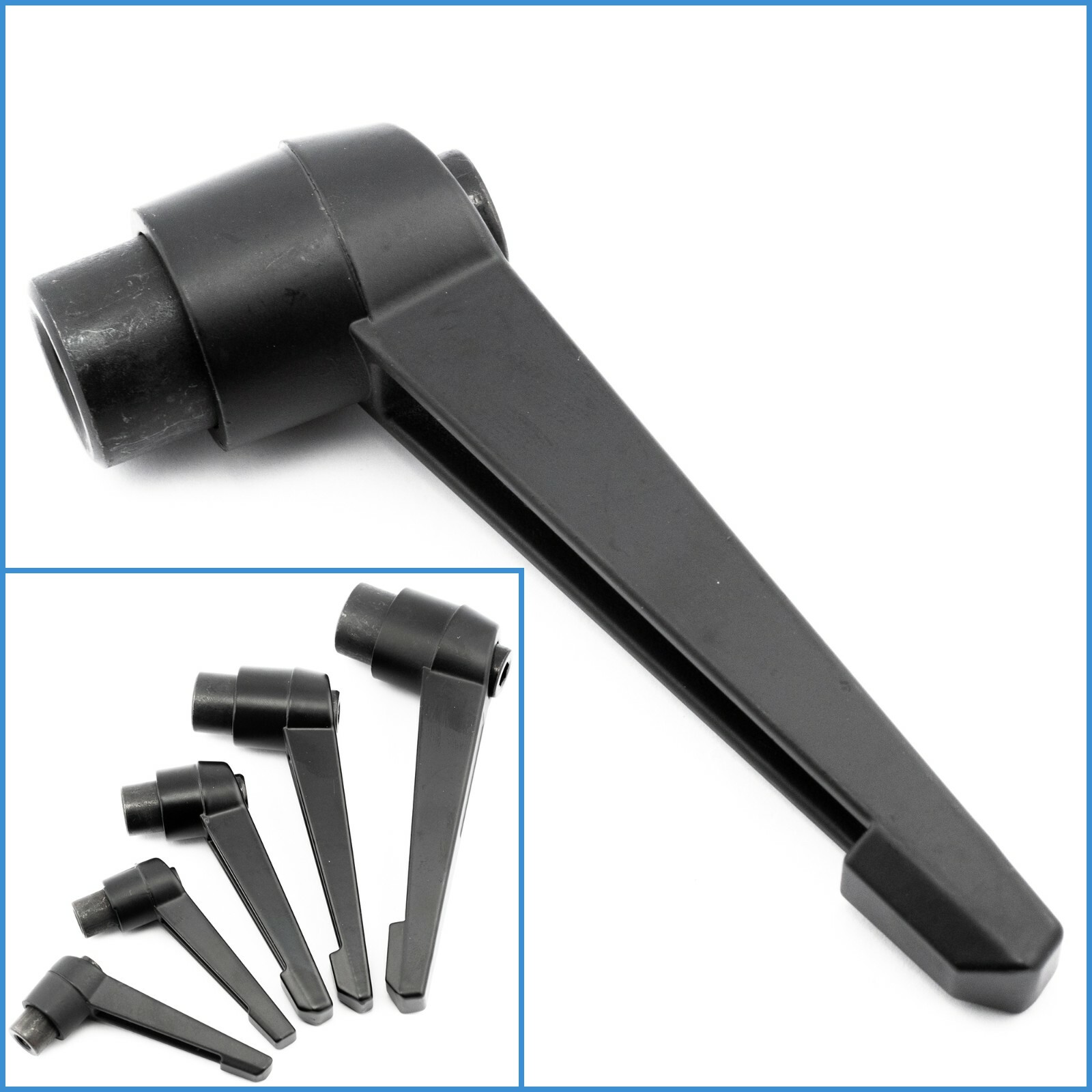 M12 Female Black Metal Threaded Clamping Lever Adjustable Fixing Handle Grip