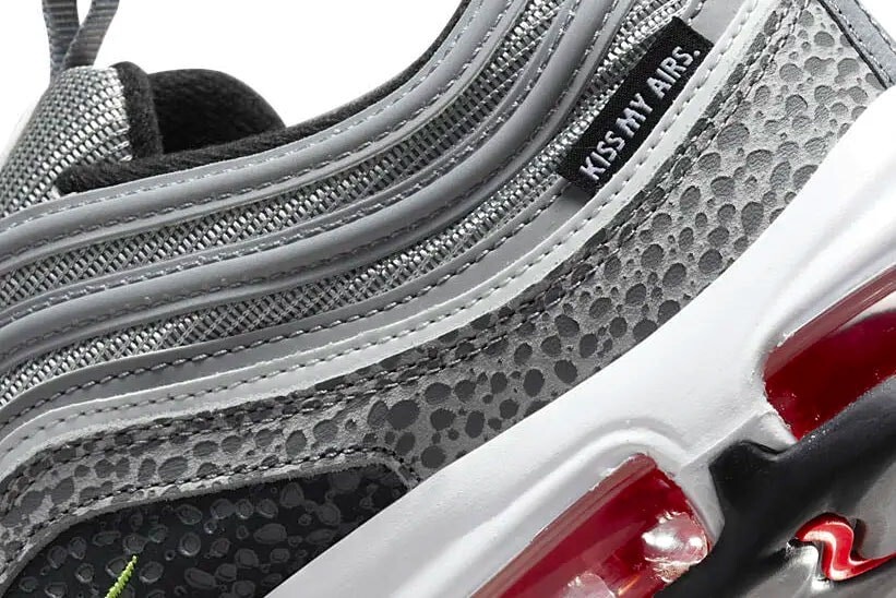 Nike Air Max 97 Silver Sneakers Kiss My Air Logo Retro Safari Edition Men 12US
