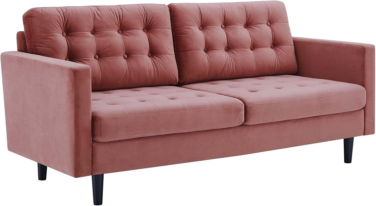 EEI-4444-DUS Exalt Tufted Performance Velvet Sofa, Dusty Rose