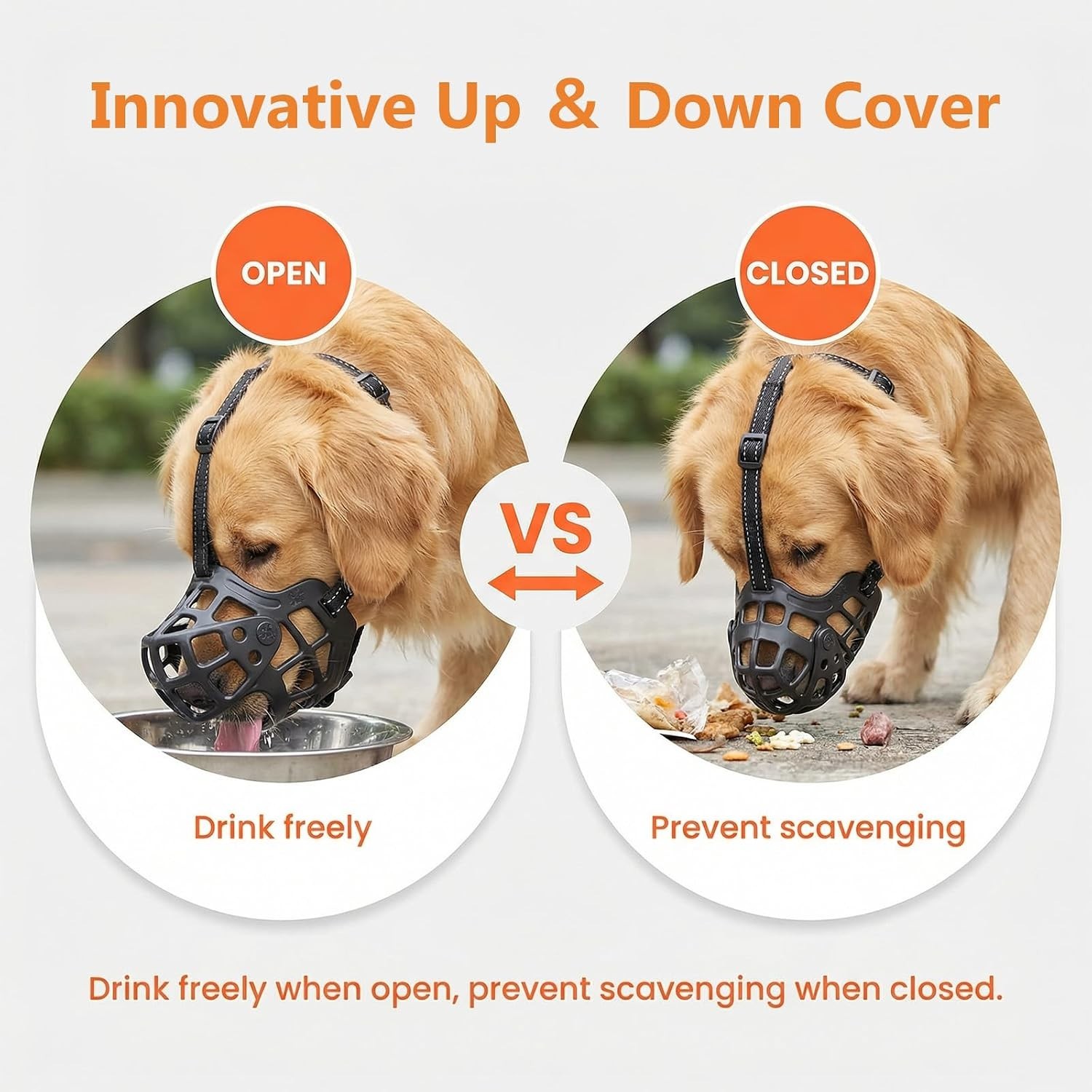 Silicone Dog Muzzle Adjustable XL Black Easy Clean