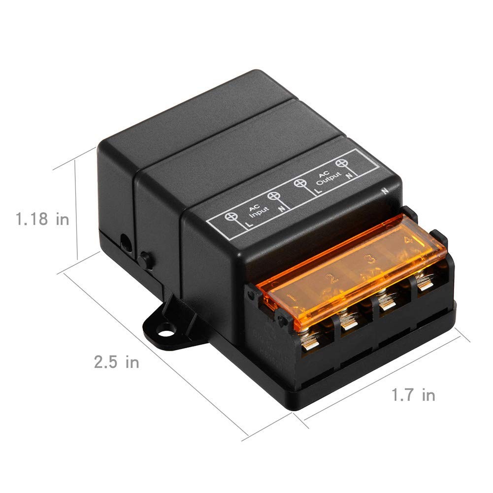 Wireless Remote Switch,AC 110V/120V/240V/40A Relay,Wireless RF Switch for Hou...