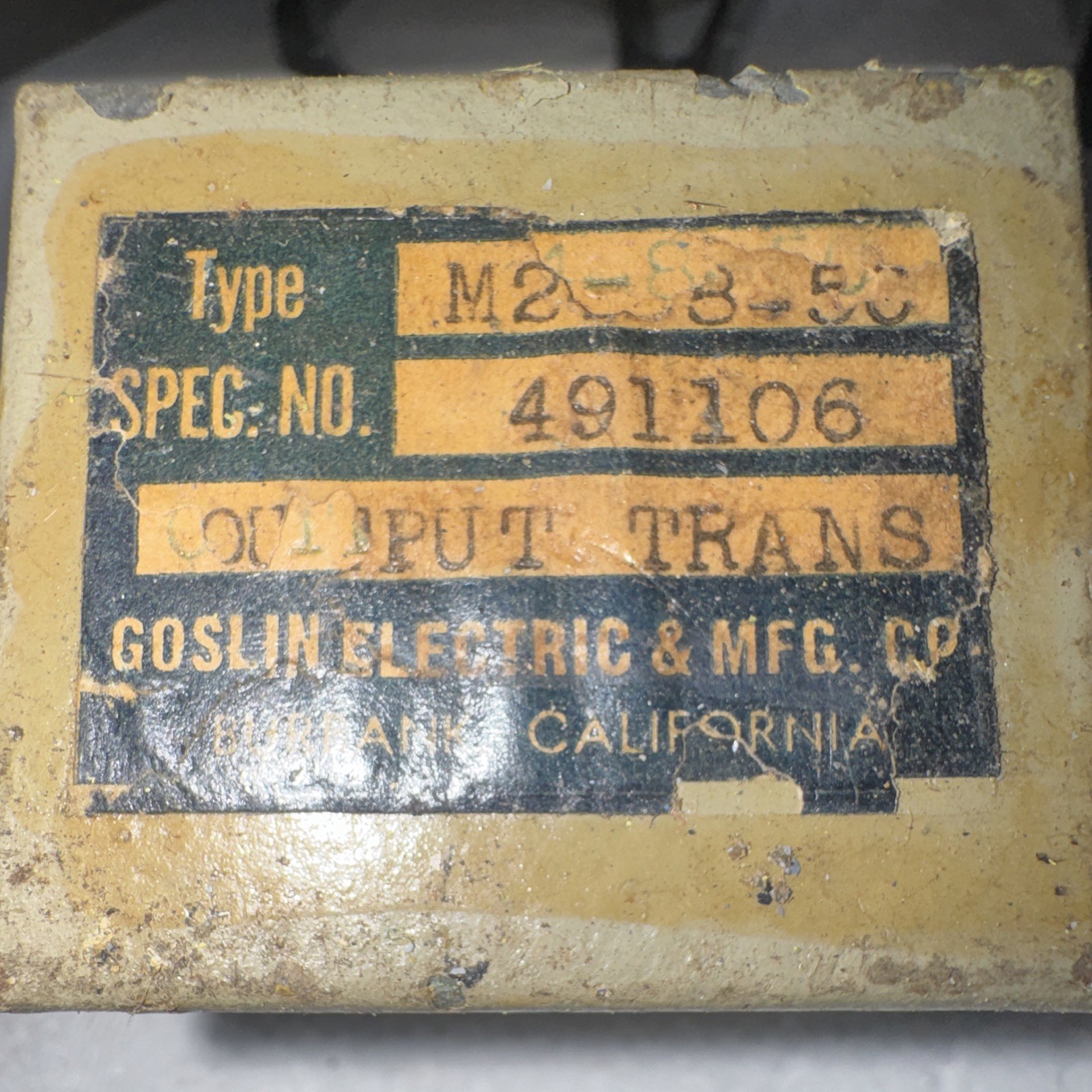 Joslyn Clark M2-8-5V Power Transformer 115V to 5V 1A 5VA 60Hz Chassis