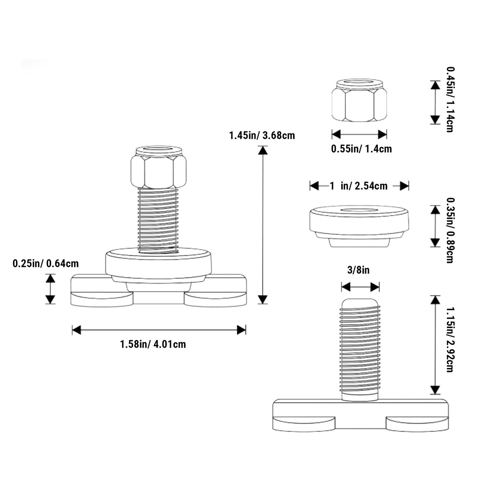 Heavy Duty L Track Double Lug Threaded Stud For Truck Bed