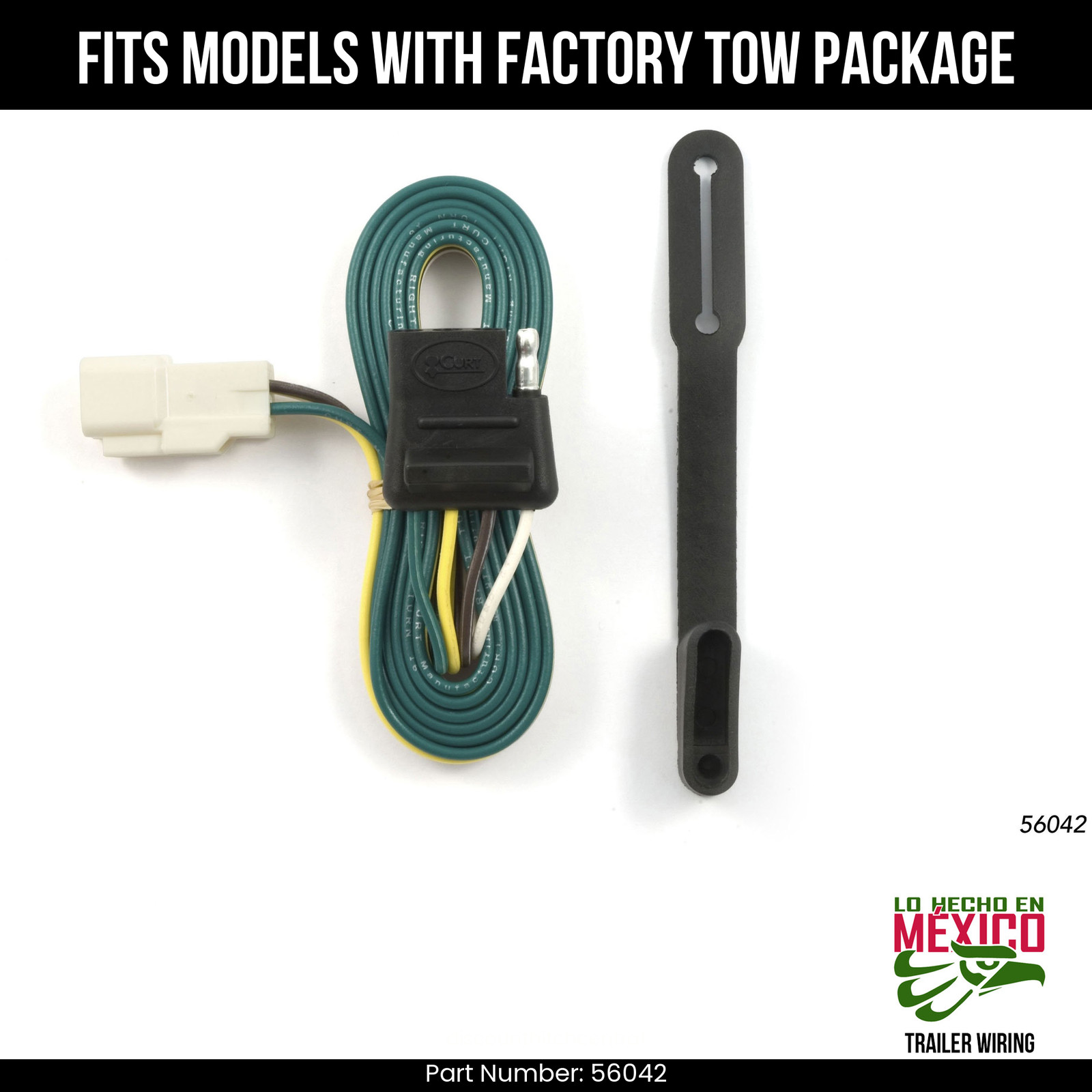 For 14-19 Toyota Highlander 4 Pin Trailer Wiring Plug Fit w/ OE TowPKG Curt Wire