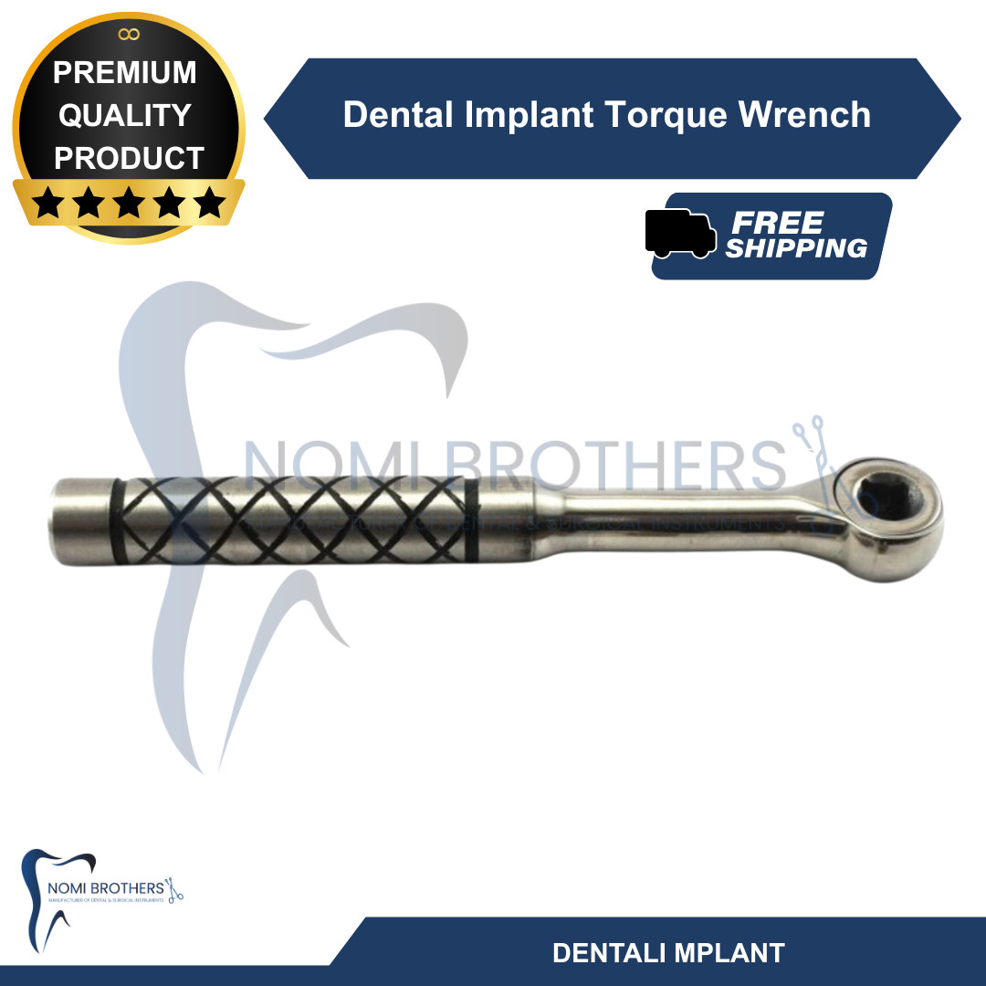 Dental Torque Wrench Ratchet 10-45Ncm 6.35mm Hex 4.0 Square Universal CE