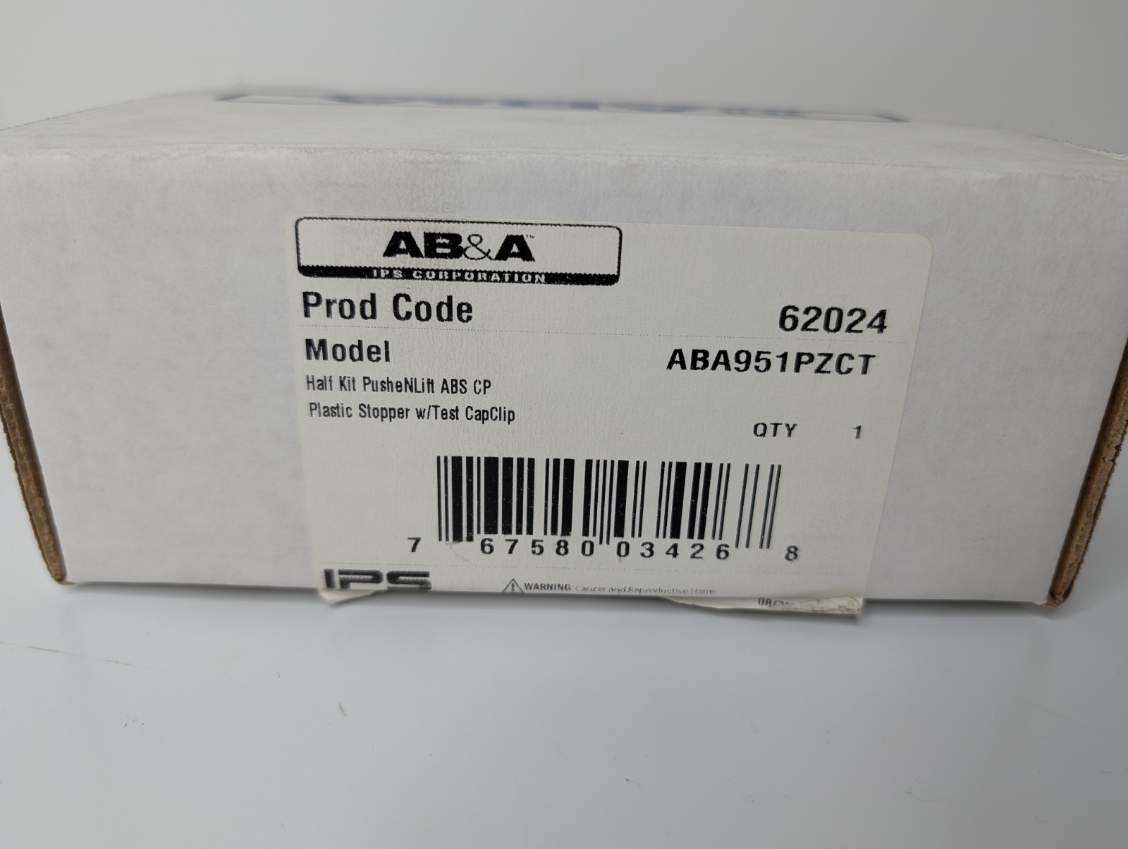 AB A62024 1/2" Plastic Push-Pull Drain Chrome, ABS Plastic
