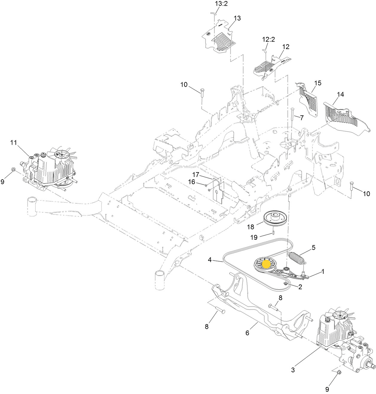 Toro Hydraulic Nylon Flat Idler 109-8076 fits 48", 52", 60", 72" Late/Current 30