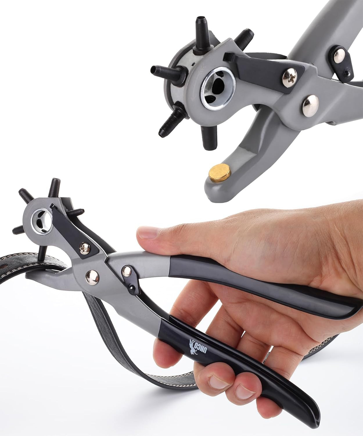 - Leather Hole Punch Tool, 6 Different Hole Sizes (5/64", 3/32", 7/64", 1/8", 5/