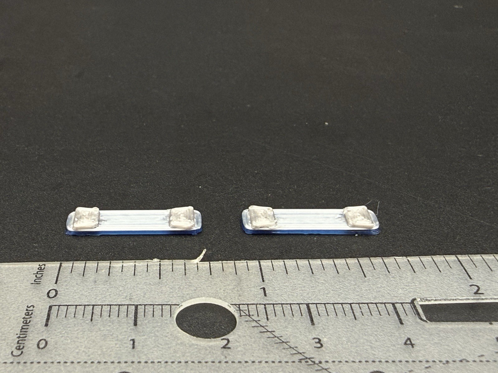 2-Pack 1/64 Scale Model Silver Top Blue LED Style Whelen Lightbar 6402BS