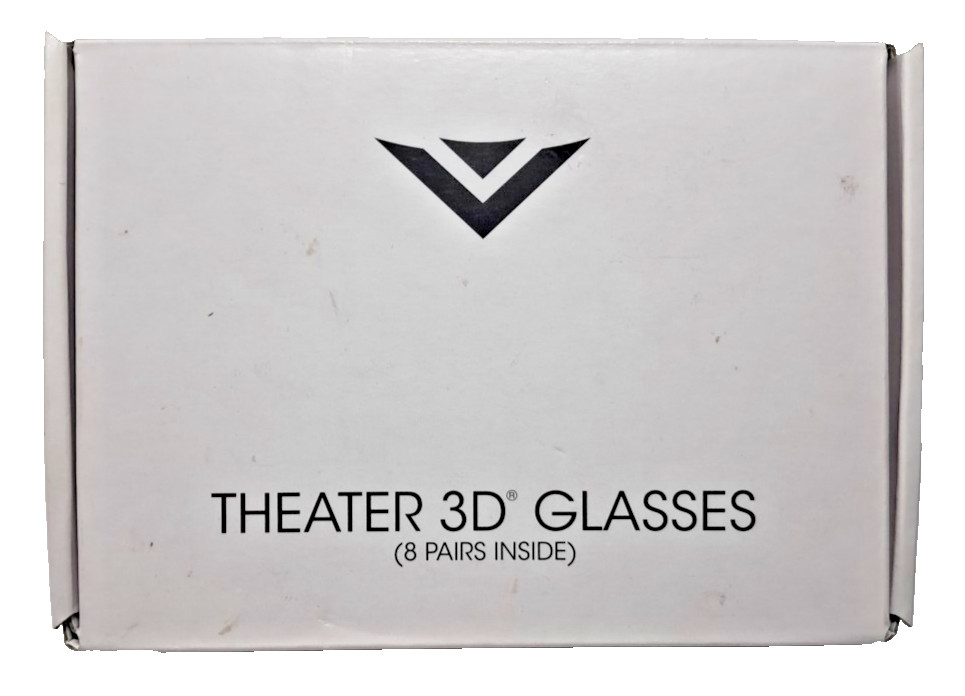 Original Vizio Theater 3D Glasses 8 Pairs Black