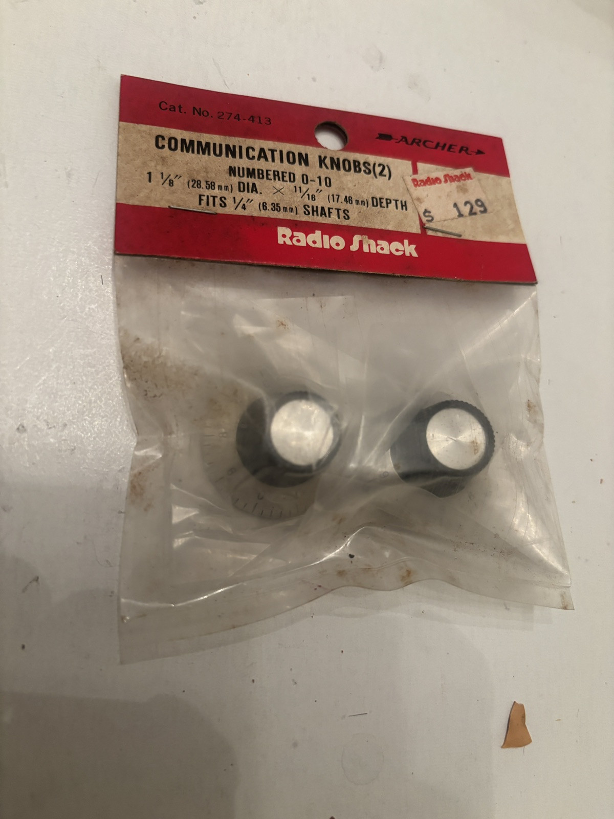 Archer Radio Shack 274-413 0-10 Numbered Communications Knob Knobs Pair Ham