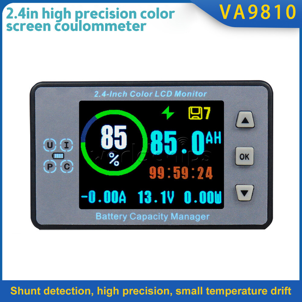 2.4 inch Bluetooth Voltage Current Capacity Meter Battery Coulometer DC 8-100V