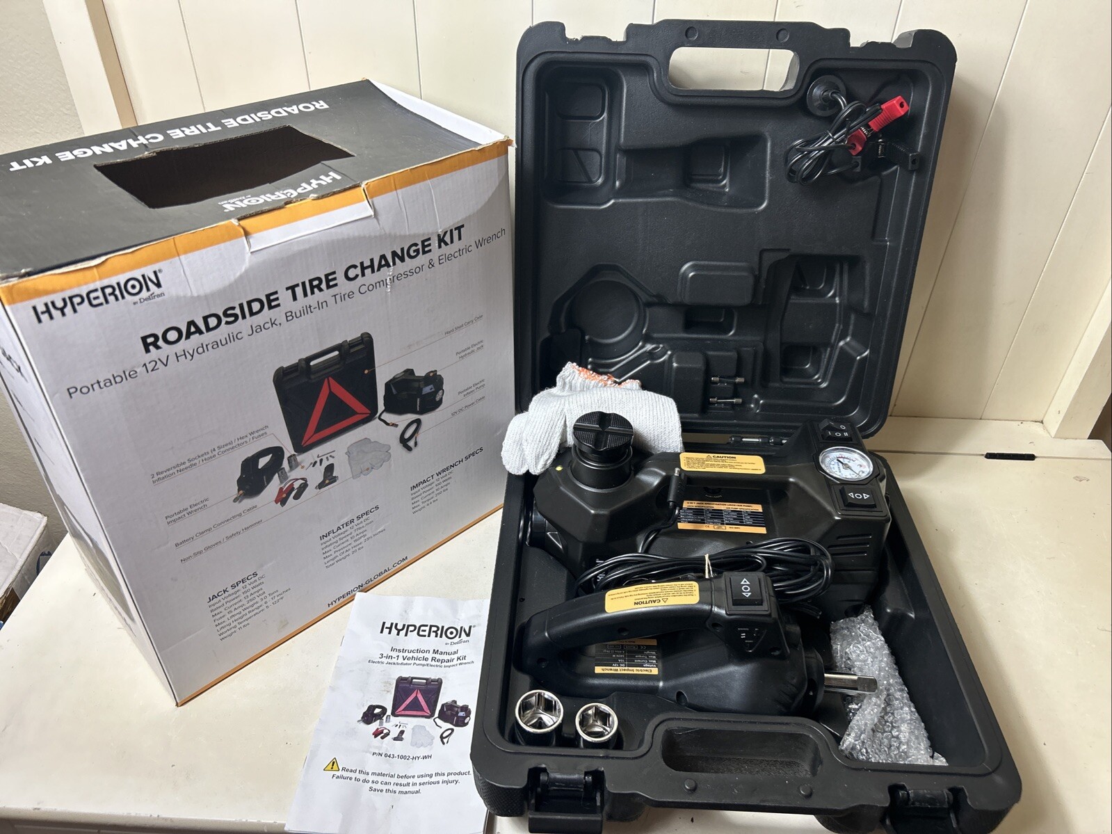 Roadside Tire Changing Kit 12V 3 Ton Electric Hydraulic Jack Automatic Lift