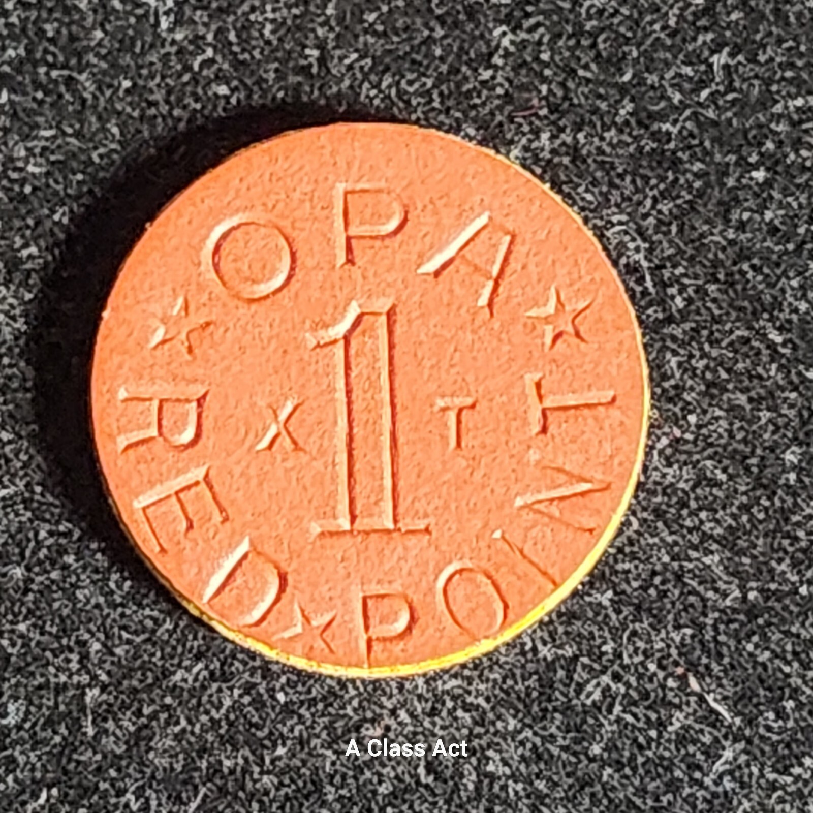WWII OPA Red Point Token OFF-CENTER ERROR - XT Letter Combination. T6298