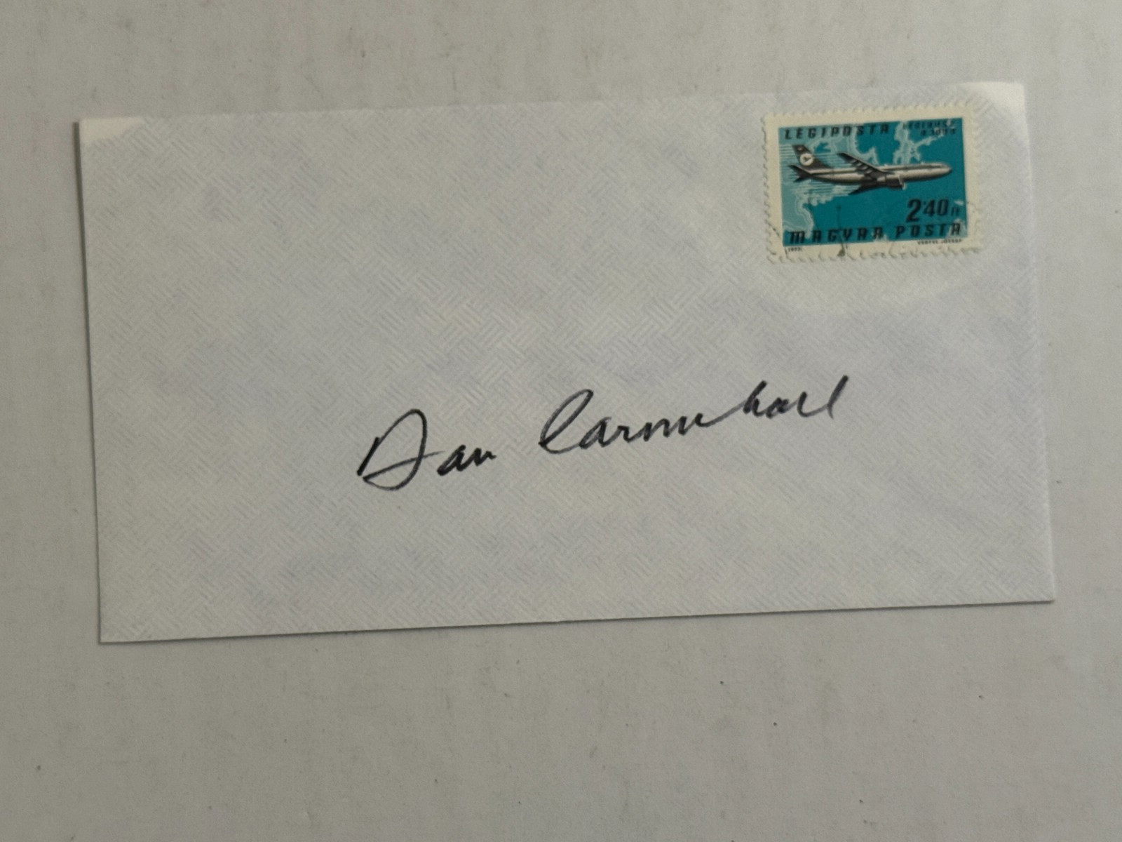 Daniel Carmichael WWII War USAAF Fighter Pilot Ace Signed Autograph Envelope