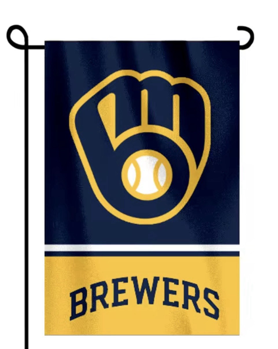 Milwaukee Brewers Double Sided Garden Flag 12x18 Heavy Duty Polyester/New