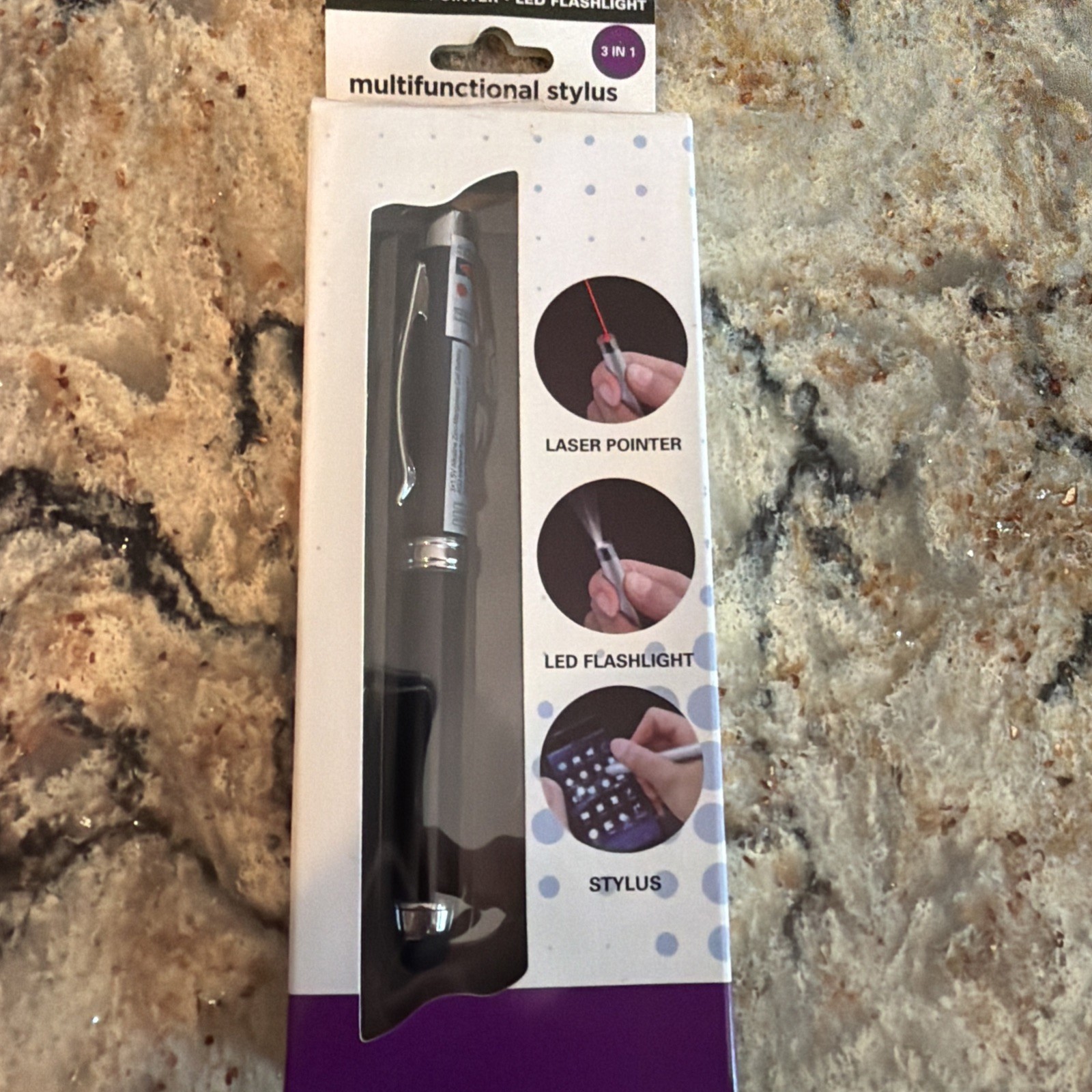Multi-fuctional Styluse : 3-in-1 : Flashlight, Laser, And Stylus : New : Fast S&