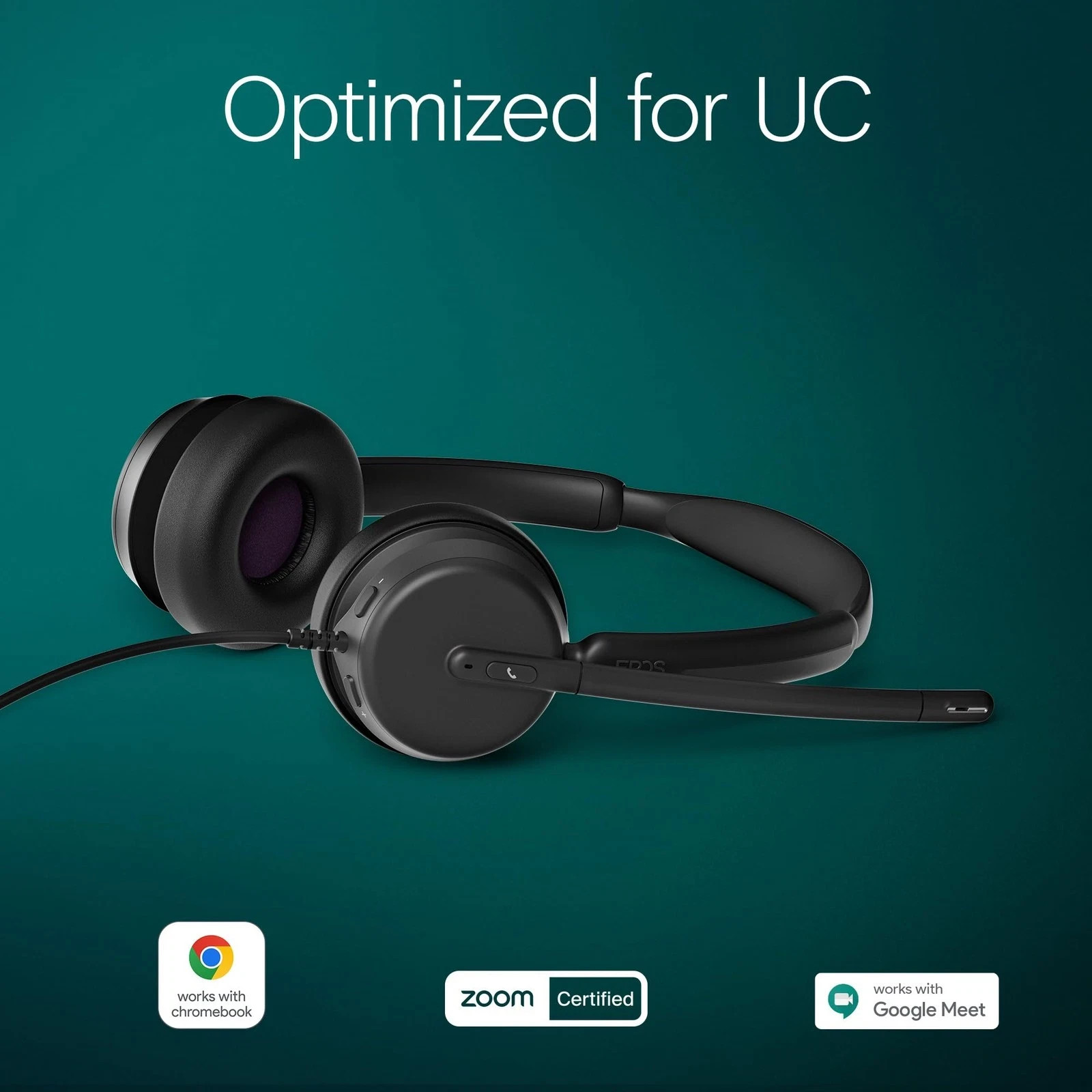 EPOS IMPACT 460 USB-C & USB-A Wired Headset with Noise Filtering - Black