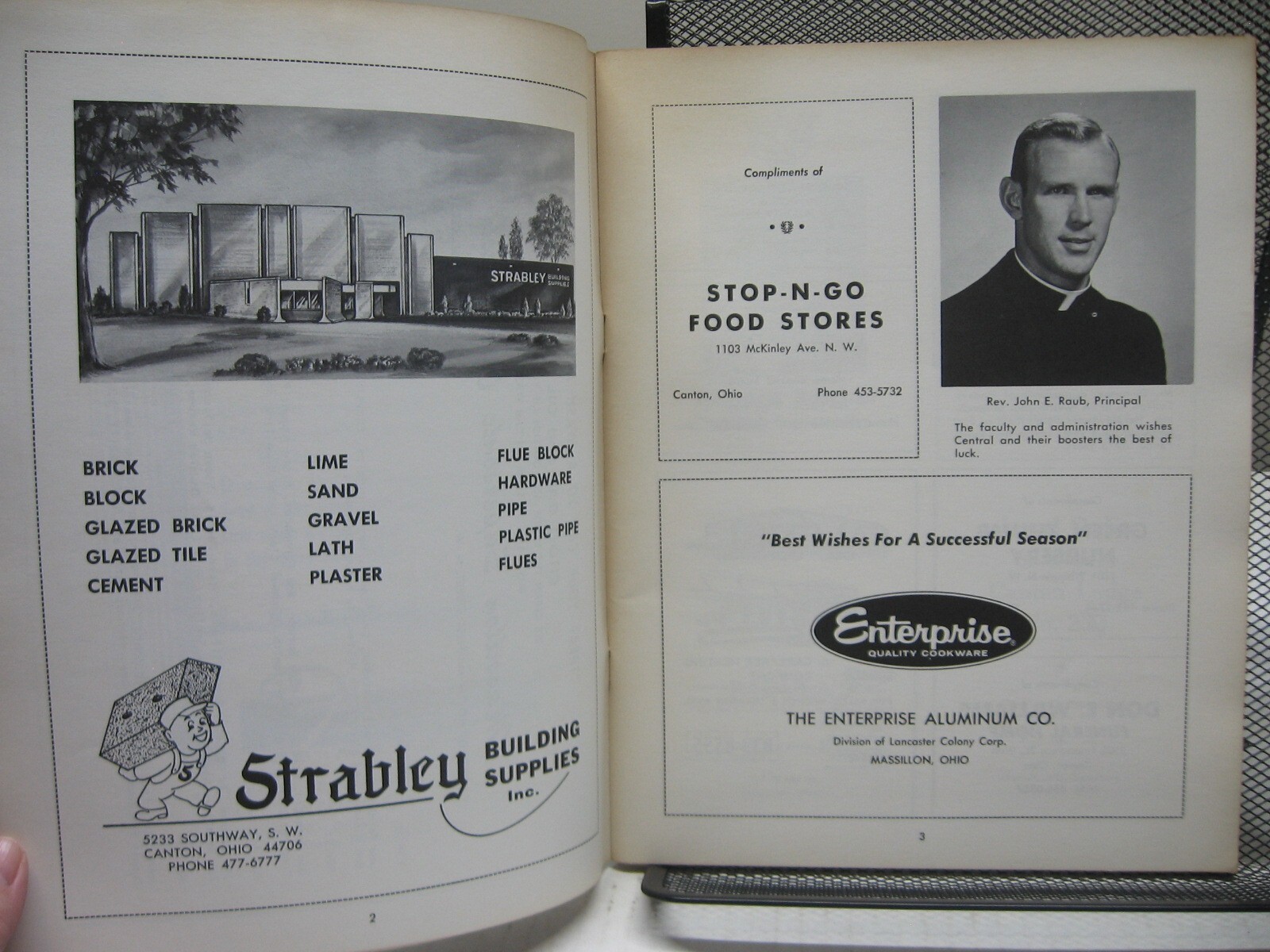 1969 Football Program Central Catholic Crusaders vs Canton South