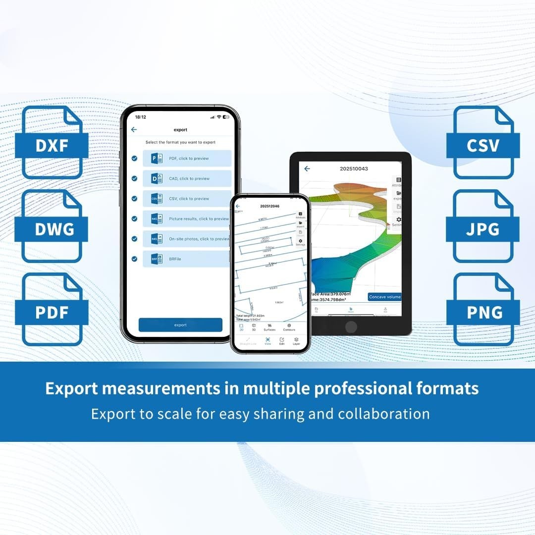 Baoruler 3D Motion Measuring Tool Walk-to-Map Digital CAD Export DXF DWG App BT