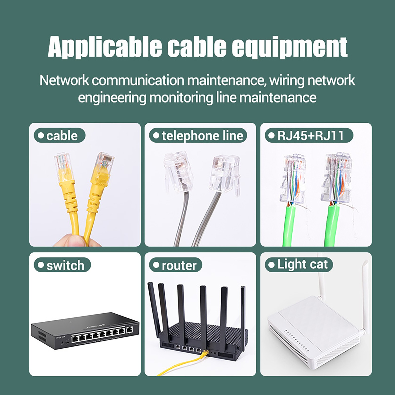 Networks Cable Tester Ethernet RJ45 RJ11 LAN Wire Telephone Cable Testing Tool d