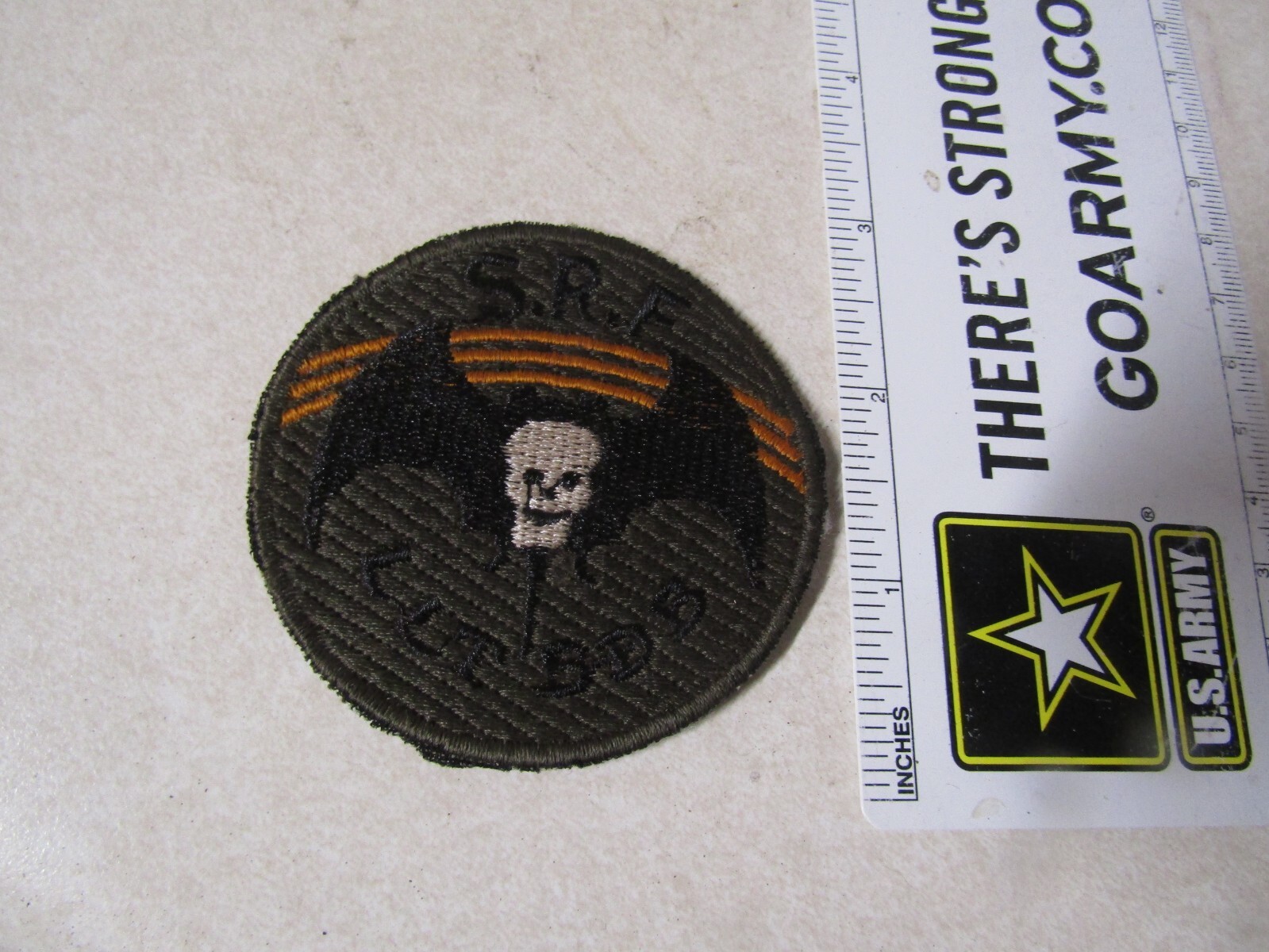 MILITARY PATCH SEW ON OLD VIETNAM ERA SRF INTELLIGENCE RECON DEATH BEFORE DISHON