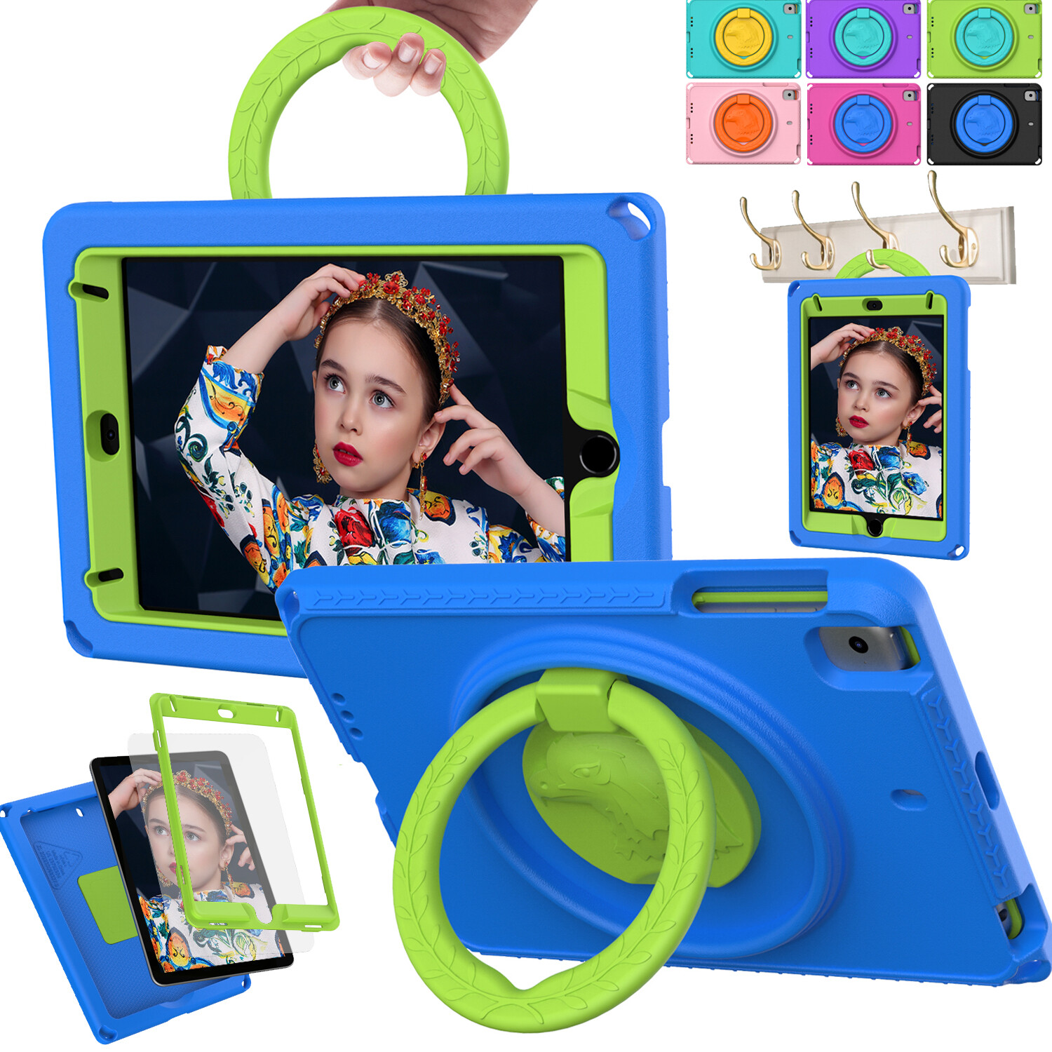 Kids Shockproof Rugged Case for iPad 5th 6th 7th 8th 9th 10th 11th A16 Gen 9.7"