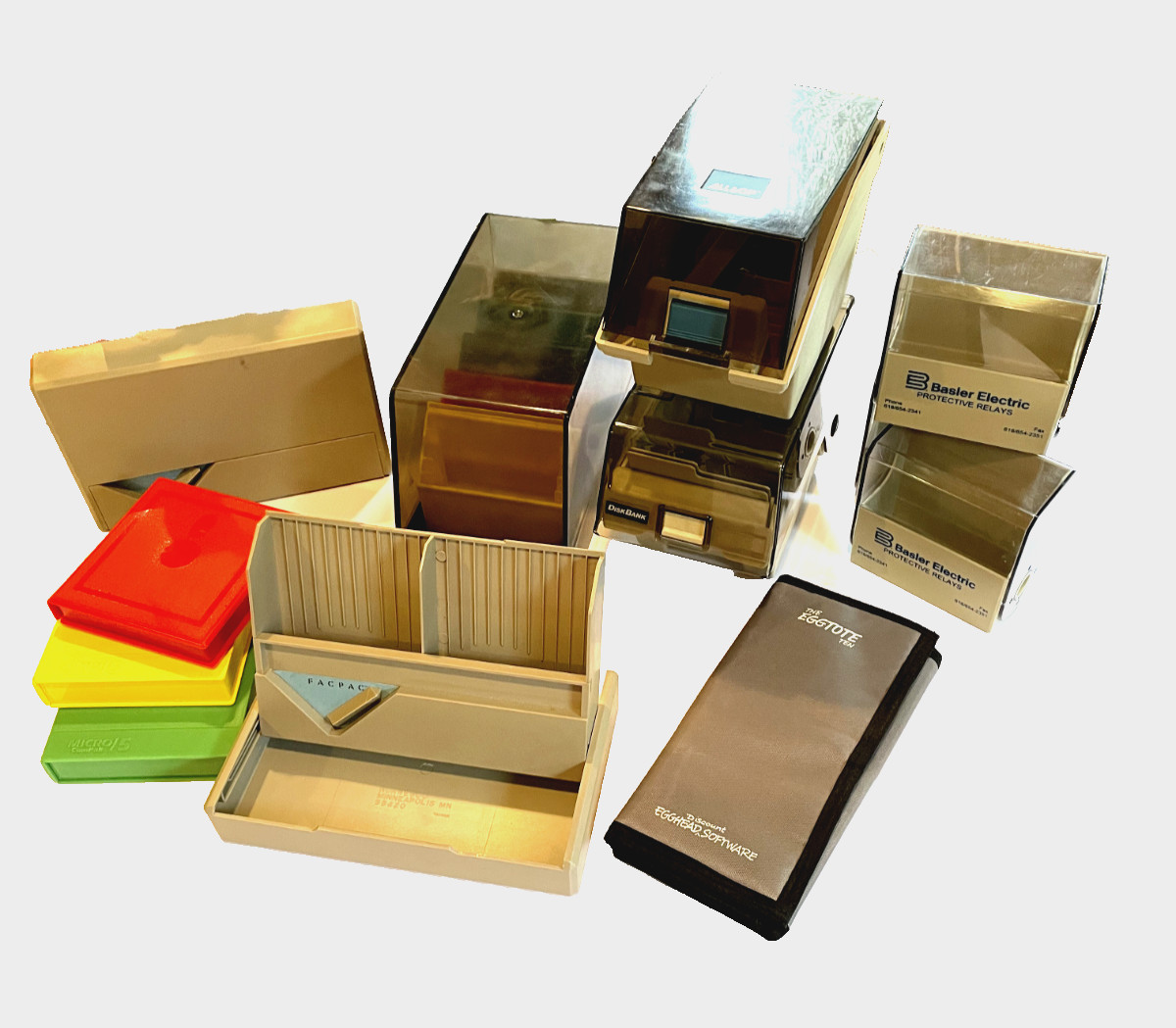 Computer Diskette (3-1/2") Storage Media Cases - Vintage - Assorted Lot of 12