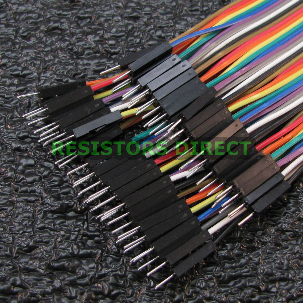 40pcs Dupont Male to Male 20cm Breadboard Jumper Wire Cable For Arduino Pi W02