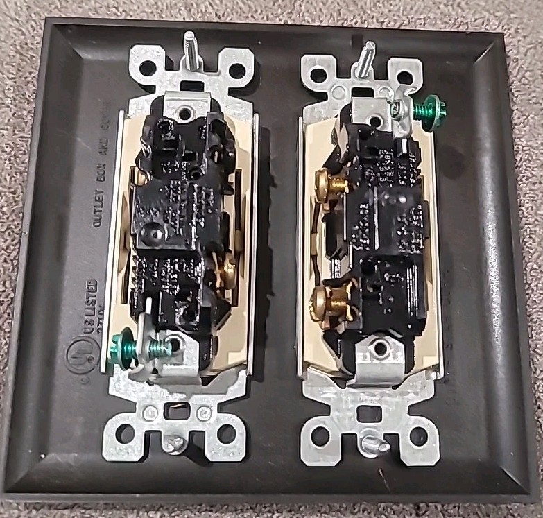 Double Wall Plate Mounted With Leviton Interrupters, Used Only For Floor Model