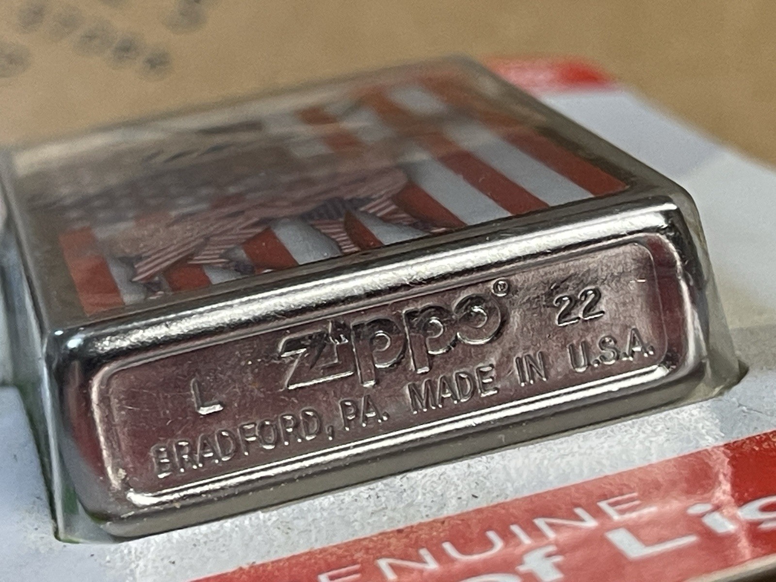 Zippo 2022 American Flag Buck Deer Design New In Bubble Pack