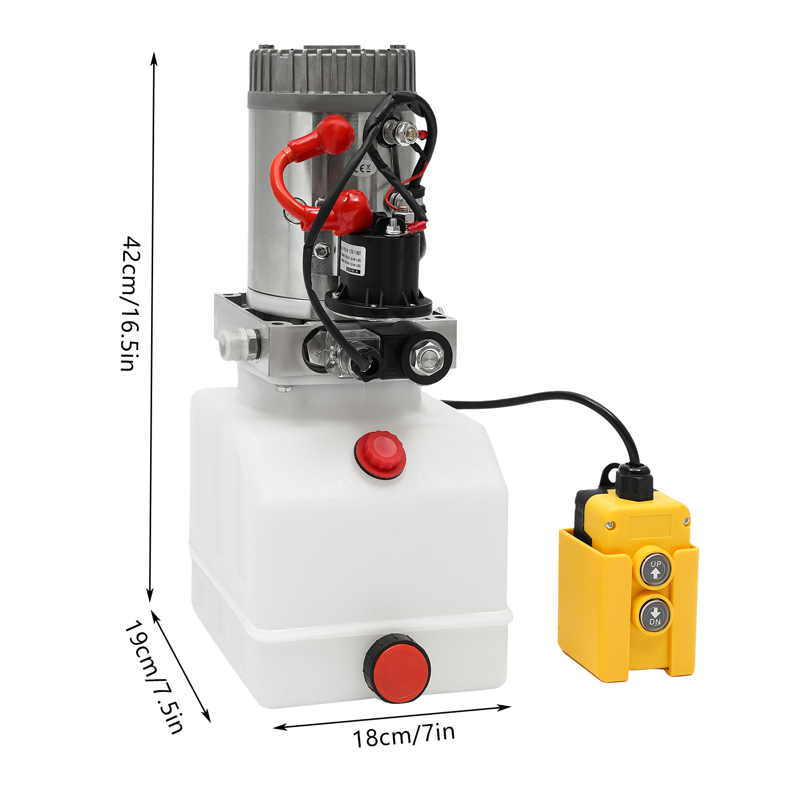 Electric Hydraulic Pump 12V, Compact Power Unit with Remote Control