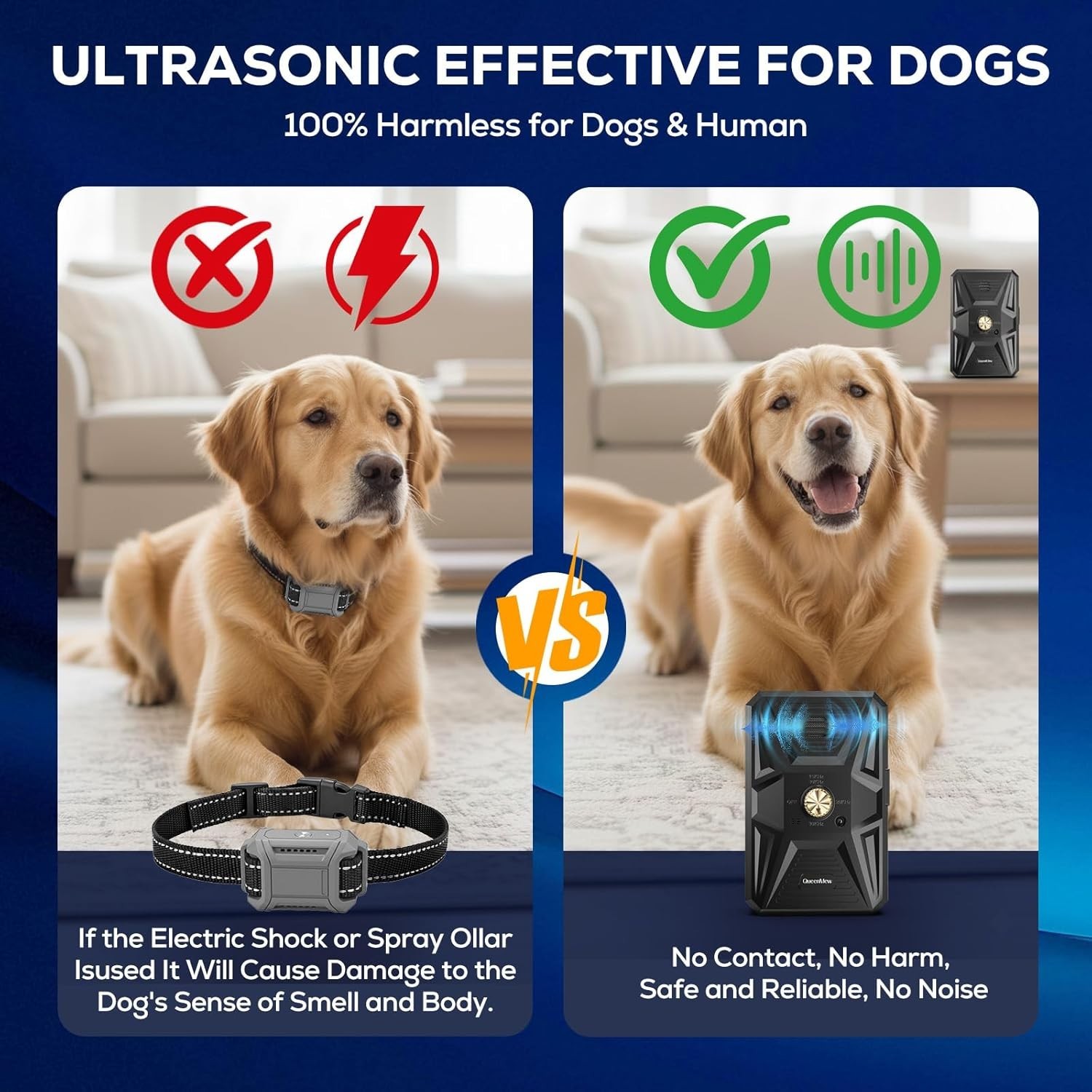 Effective Ultrasonic Bark Control Device - 3 Modes, Rechargeable & Portable