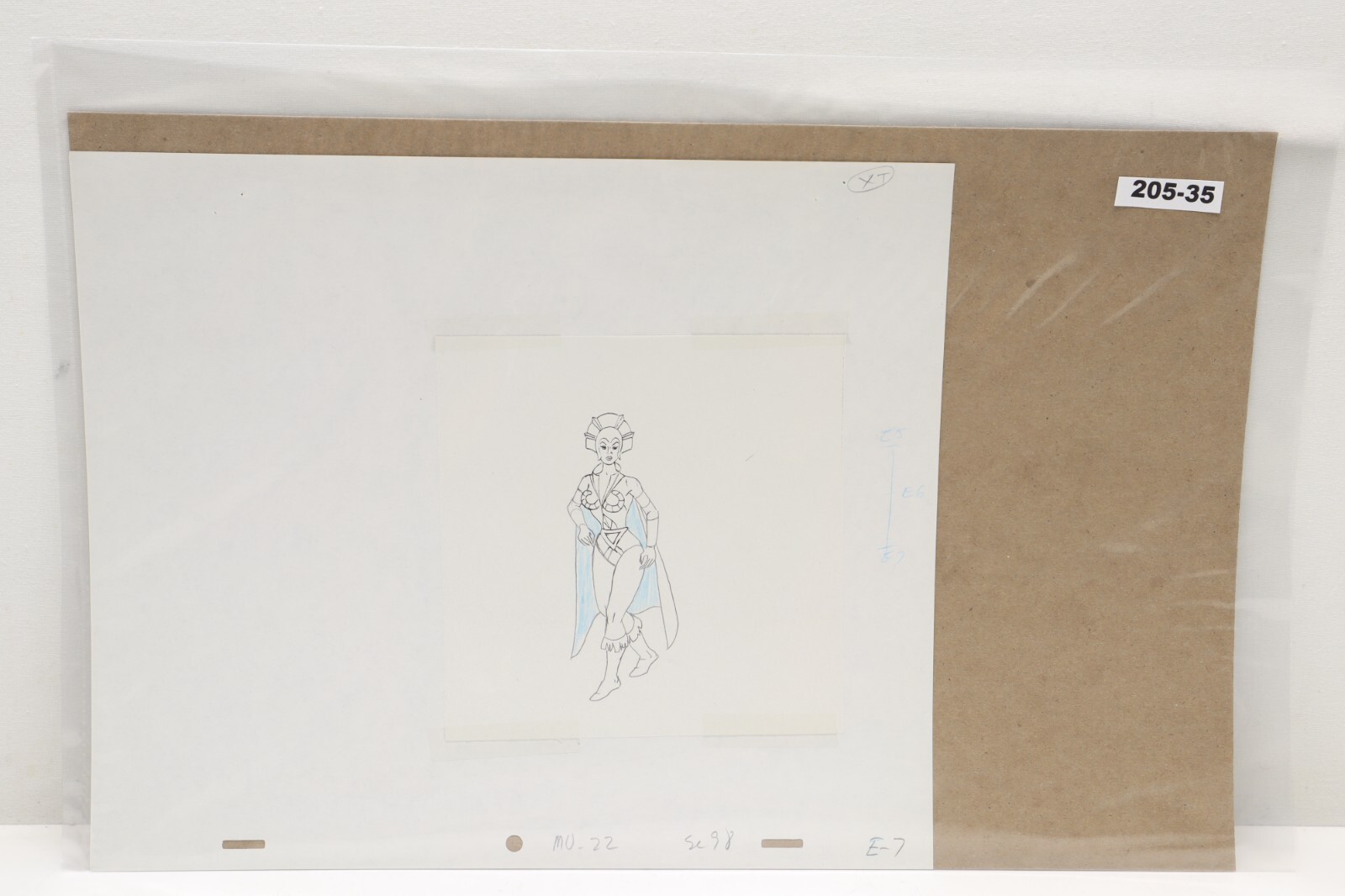 He-Man and the Masters of the Universe Hand Drawn Animation Drawing Art (205-35)