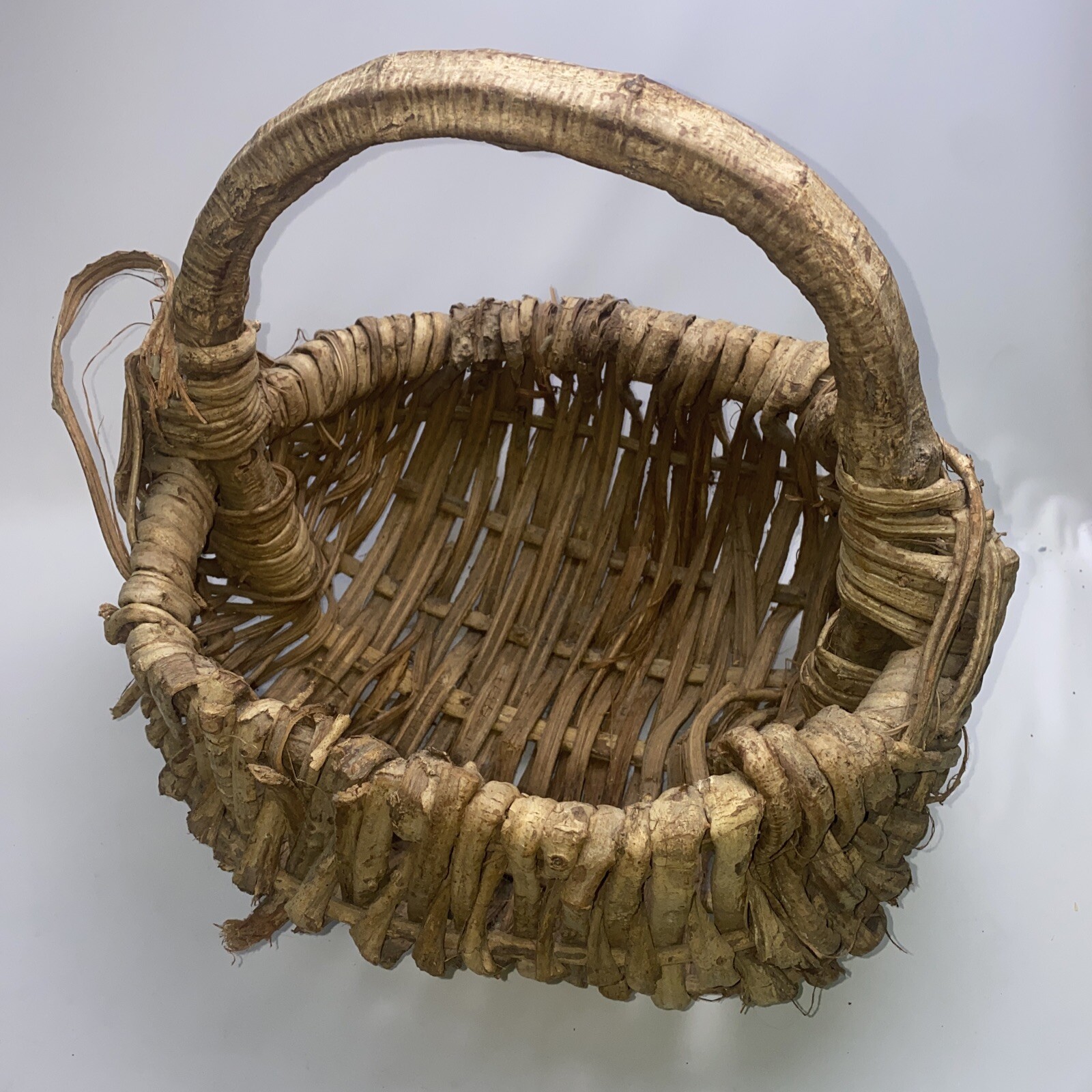 Vintage Rustic Wooden Farmhouse Handmade Basket