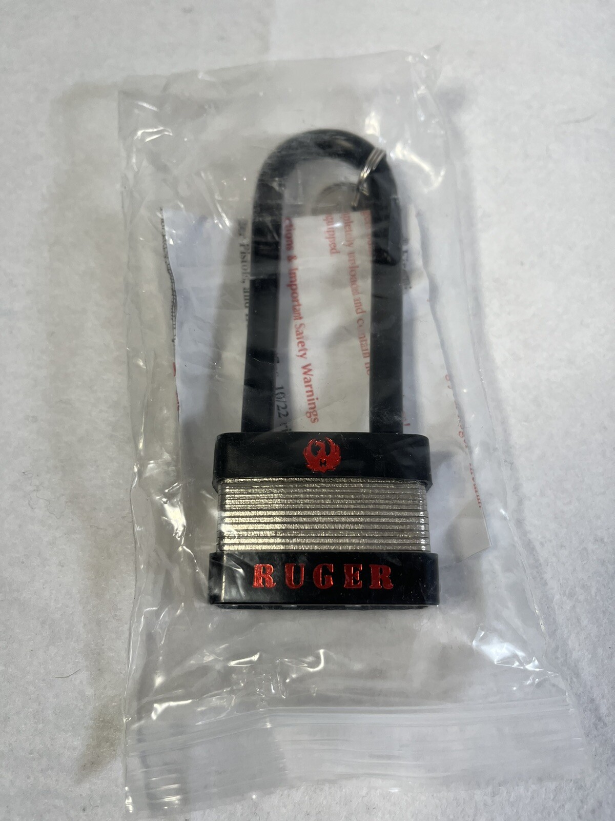 RUGER Firearm Gun Lock Padlock 6" With 2 Keys Rifle New in Bag Lock. Safety