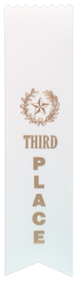 3rd THIRD PLACE WHITE AWARD RIBBON (YOU CHOOSE AMOUNT) School SPORTS Contest 4H