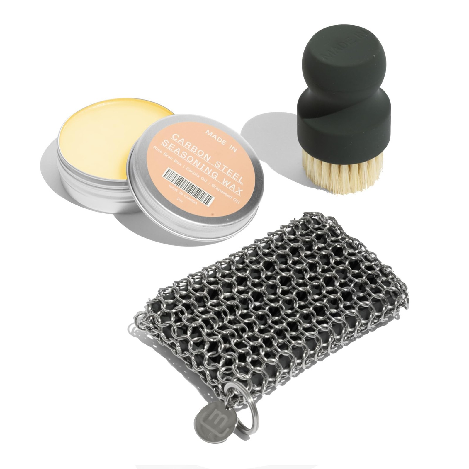 Made In Cookware | 3-Piece Carbon Steel Cleaning Set | Includes Chain Mail Sc...
