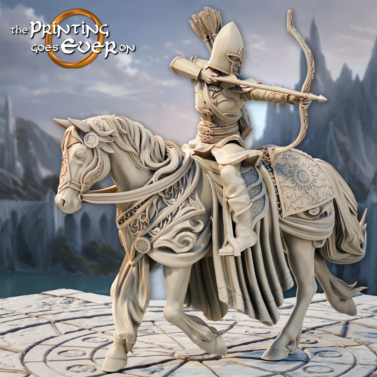 Elven Mounted Archers - Resin Tabletop Miniature