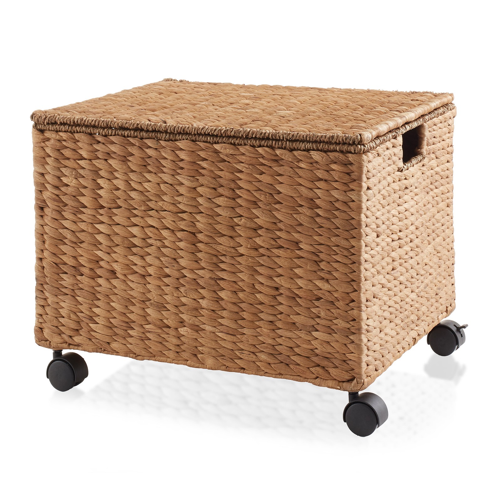 Rolling Filing Cabinet Cart Hyacinth Wicker File Storage Box Organizer Cinnamon