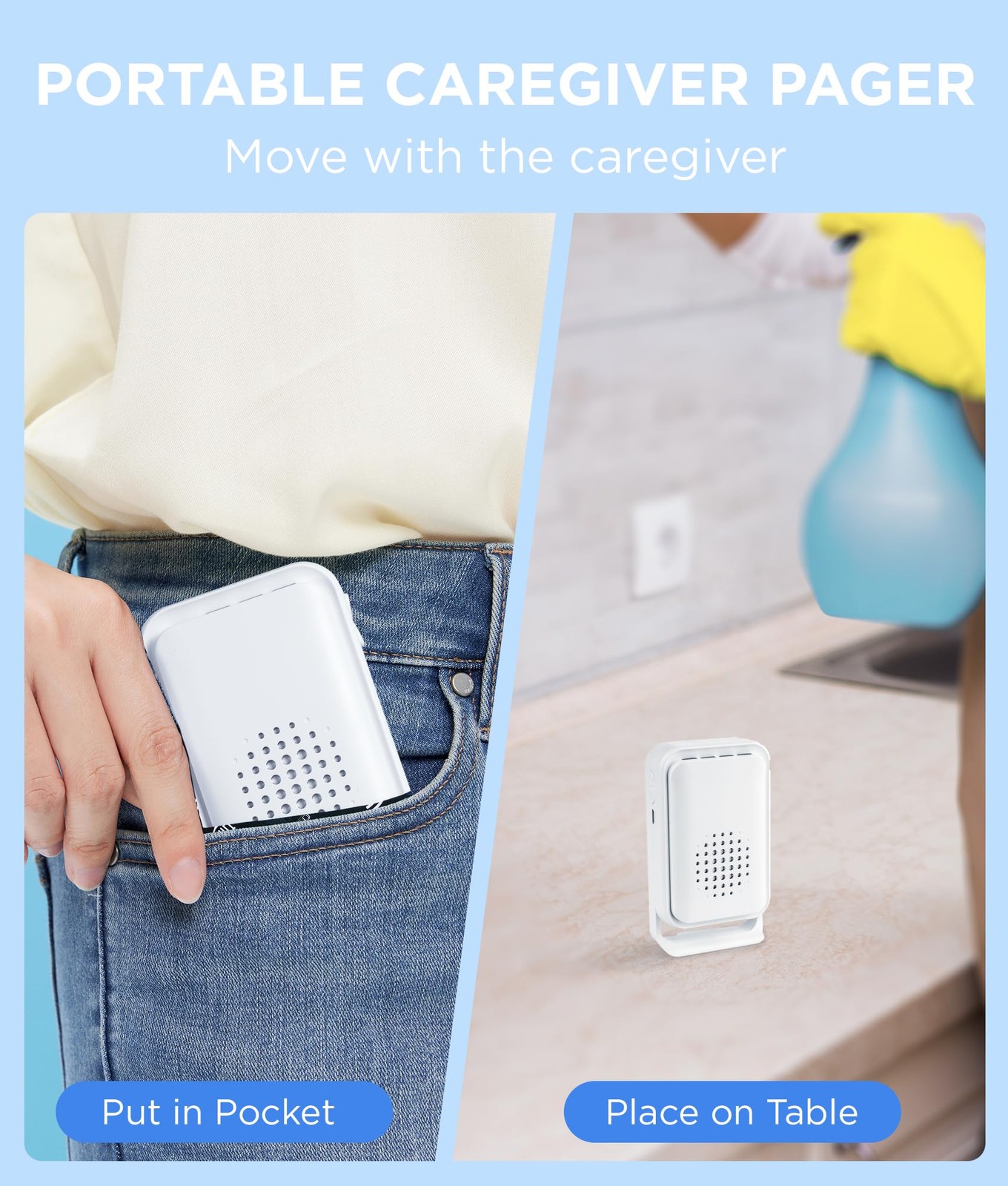 Newly Upgraded 2026 Bed Alarm for Elderly 1 Motion Sensor + 1 Receiver