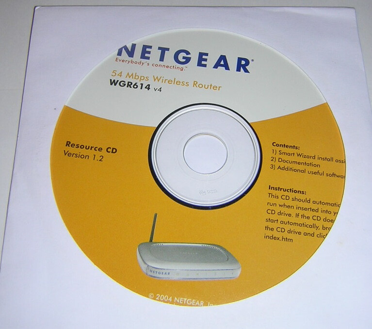 Netgear 54 Mbps Wireless Router WGR614 Resource CD-ROM