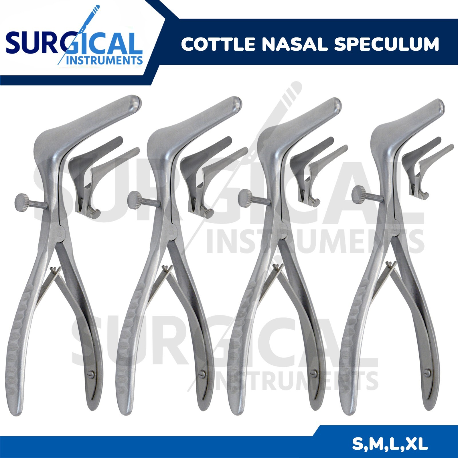 4 Pcs of Cottle Septum Nasal Speculum 6.00" with Blade 35MM, 50MM, 75MM & 90MM